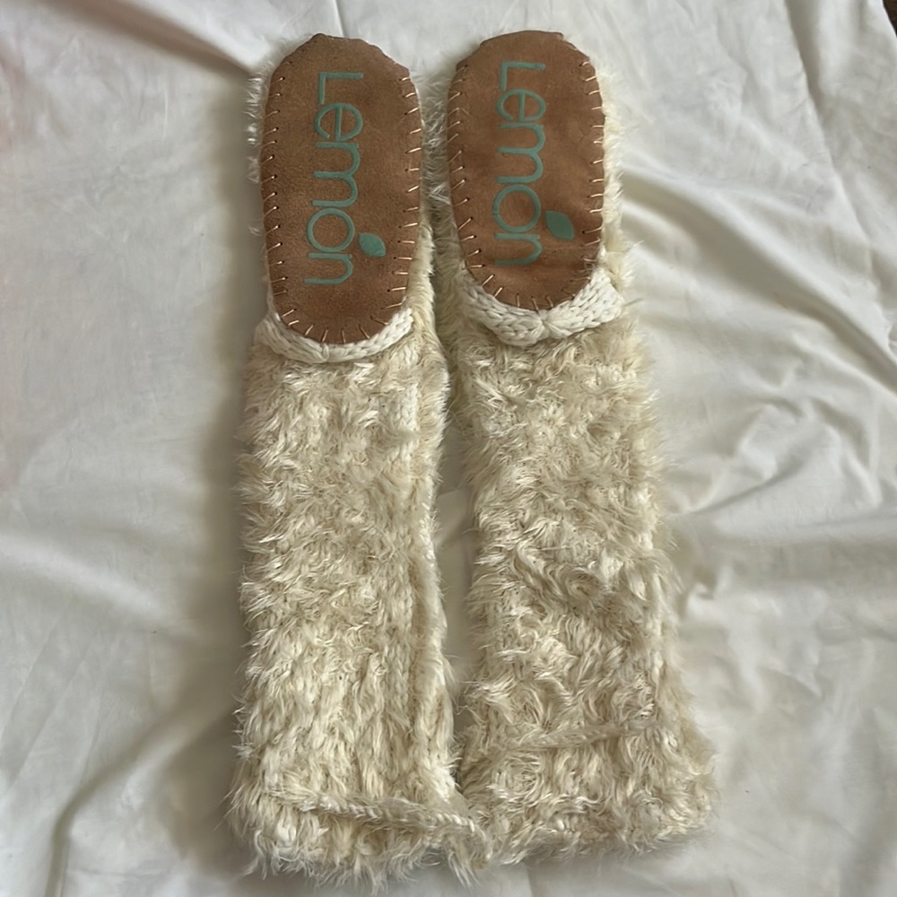 Lemon slipper socks